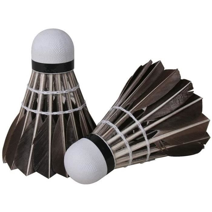 12 pcs set avancée de plumes d'oie badminton stable à grande vitesse volants durable badminton birdies balles noir