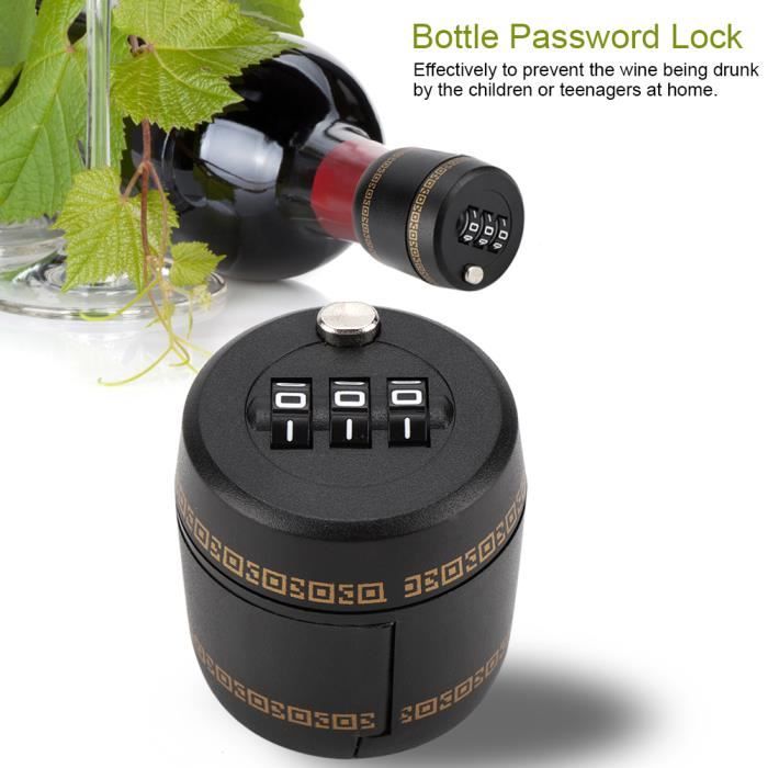 Bouchon de vin, serrure à combinaison étanche, serrure de mot de passe de bouteille, secret dans le bouchon de la bouteille petit