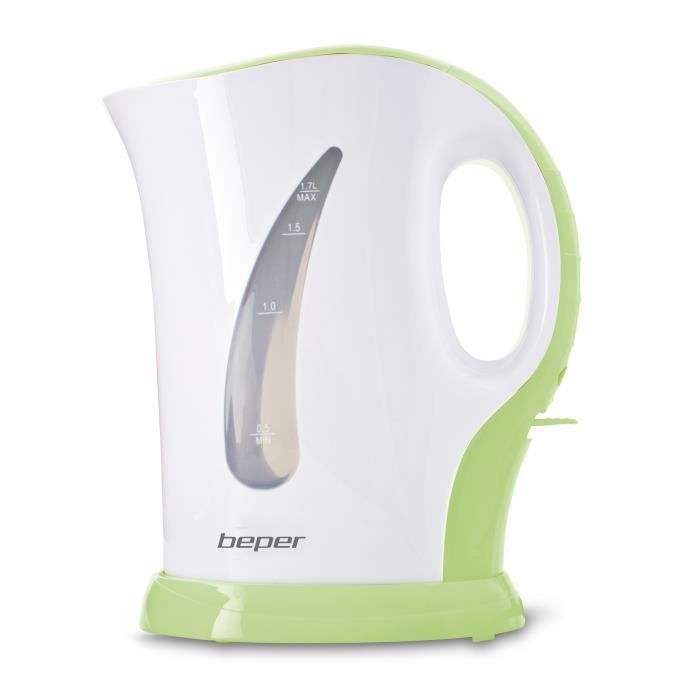 BEPER 90.350V Bouilloire électrique - 1,7L - 2200 W - Blanc et Vert