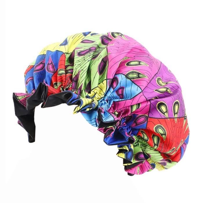 BIGOOD Bonnet de Sommeil Femme Soins Cheveux en Satin Chapeau Chimio Multicolore