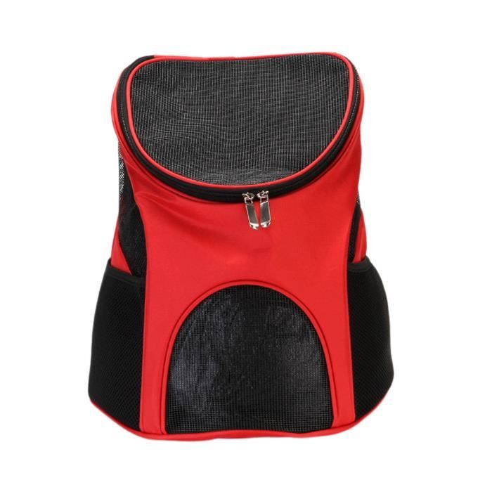 Sac à dos pour chien, sac à dos pour chien pour chats, design ventilé, sac à dos respirant pour animal de compagnie, sac rouge