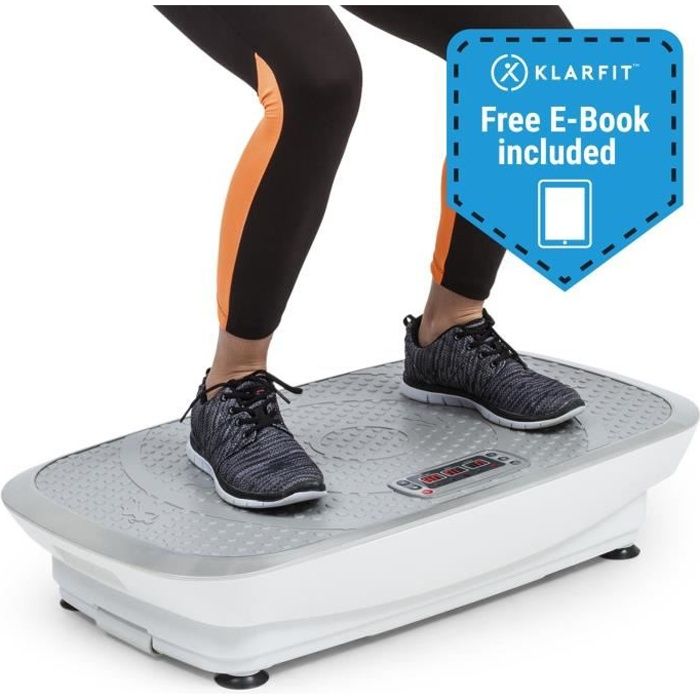 Klarfit Vibe 3DX Plateforme vibrante & oscillante cardio fitness avec Ecran d´affichage LCD - 3 modes & 20 vitesses - 250W - blanc