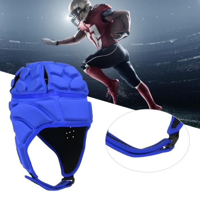 Professionnel Football Baseball Casque De Sport Rugby Gardien De But Roller Hat Head Guard Protector (Bleu L)-CHE