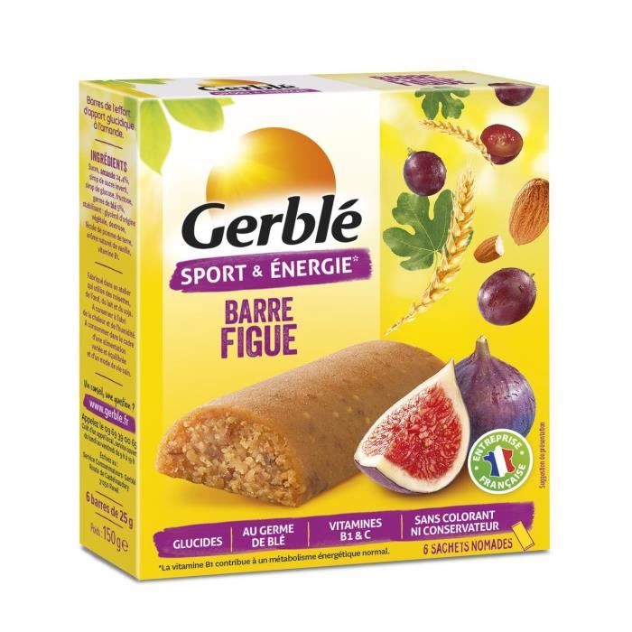 GERBLE Barres de l'effort, d'apport glucidique, à la figue - 150 g