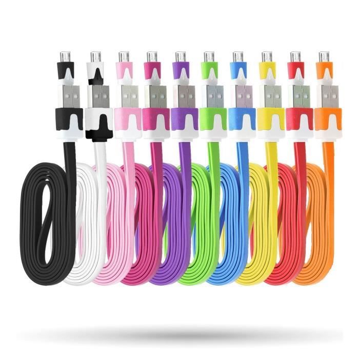 Câble Chargeur pour DORO Liberto 820 / 820 Mini USB / Micro USB Noodle Universel (BLANC)