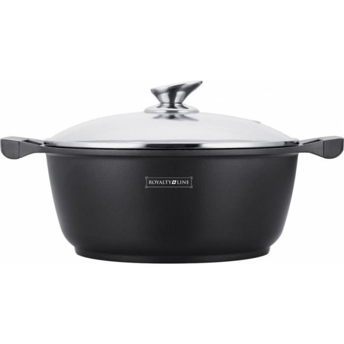 Faitout effet pierre 32 cm avec couvercle