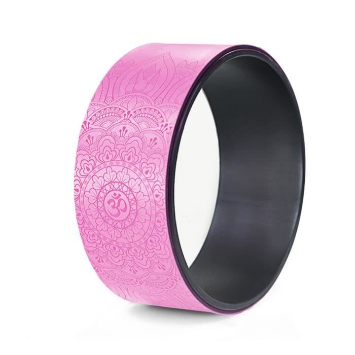 Antidérapante Yoga Wheel PU Rubber Yoga Circle Full Body Back Training Tool Fitness Workout Balance Accessory -Rose
