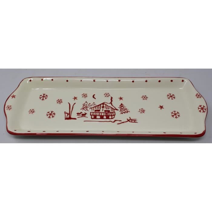 PLAT à cake CHALET BLANC 36 X 13 X 2.5 CM