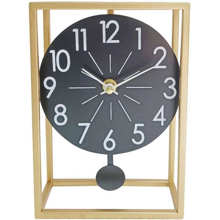 Horloge à poser en métal Marco 10 x 6 x 20 cm Doré