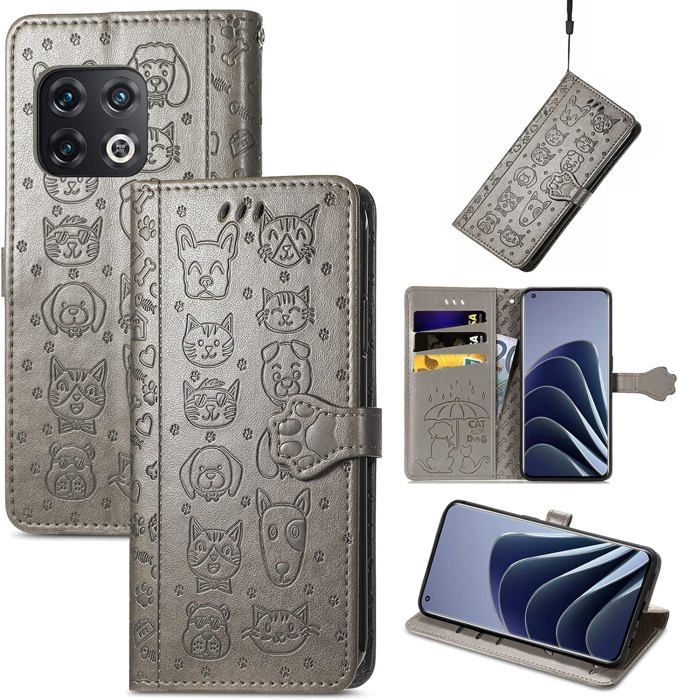 GOGME Coque Pour Oppo A38 4G - Chat Mignon Embossé En Cuir Portefeuille