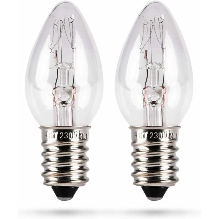 Lot de 2 ampoules 7W E14 - ampoule 7w pour veilleuse lampe en cristal de sel lampe en pierre de sel lampe de sel machine à