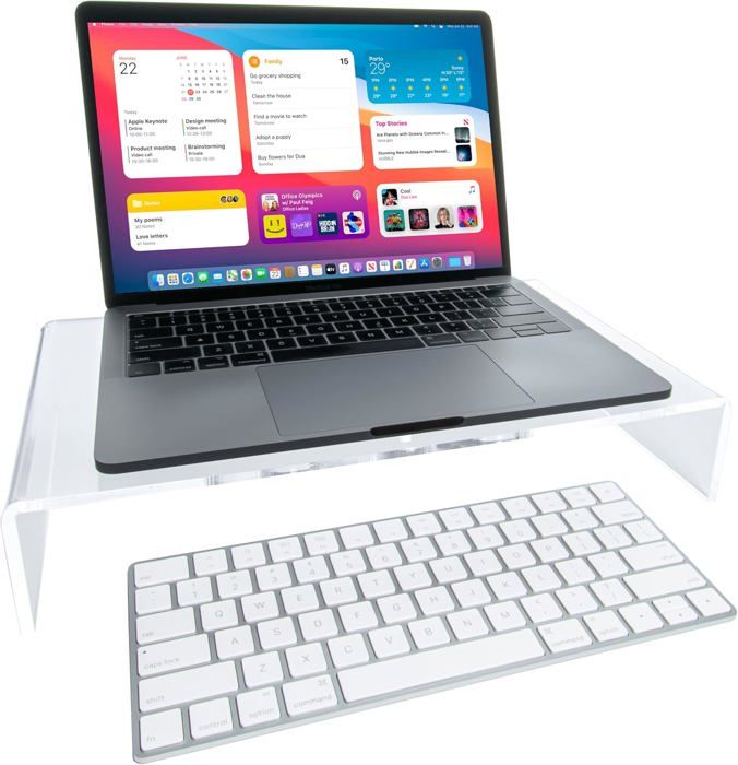 Support Clavier Incliné Bureau Support De Clavier Acrylique Noir - Rehausseur Ergonomique - Bureau Confortable - Montage Facile Support Clavier Noir