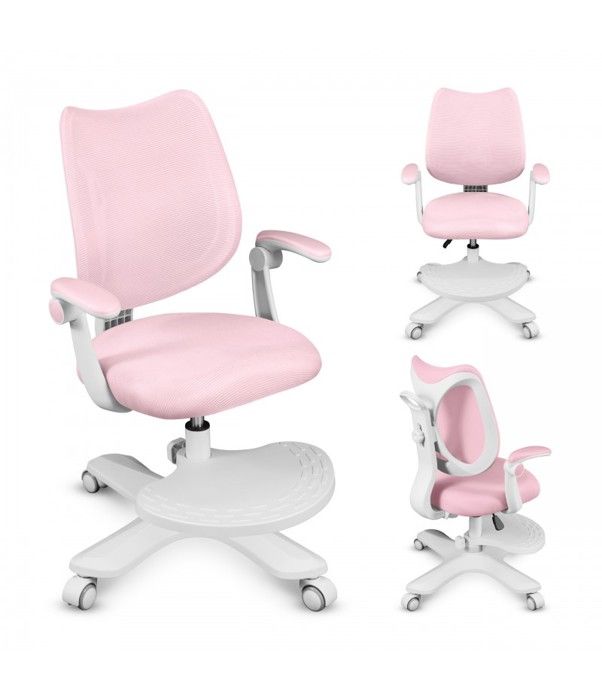 Chaise de bureau ergonomique - MARK ADLER - Junior 4.6 - Rose - Hauteur réglable - Accoudoirs inclinables