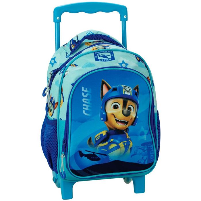 Sac à dos à roulettes Pat Patrouille Chase Bleu 30 CM Maternelle