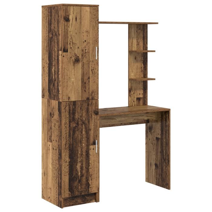 NEW 2025 - bureau - Meuble de bureau - avec rangement vieux bois reconstitué @@341