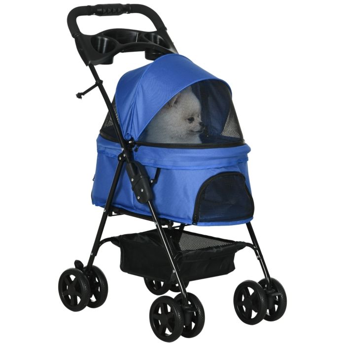 Chariot pour chien - Merax - Pliable - Bleu - 67x45x96 cm