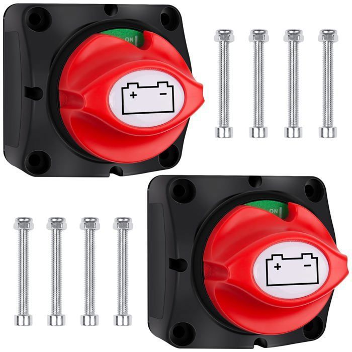 Interrupteur Coupe-circuit Batterie 12V-48V 275A - Sectionneur étanche Pour Voiture, Camping-car, Bateau, Van - Master Switch Sécurité