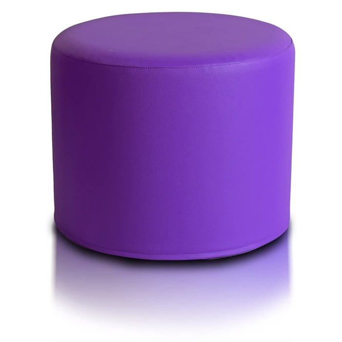 Pouf Tabouret Roller Tabouret rembourré en cuir synthétique Ultra léger Housse amovible Violet E7. Ecopuf