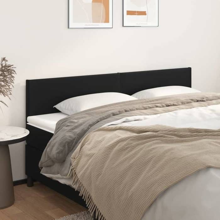 Tête de lit - vidaXL - Noir - Similicuir - Hauteur réglable - Pieds en bois