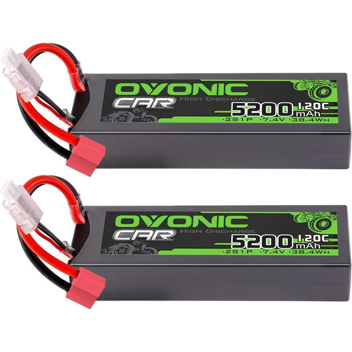 Batterie Lipo OVONIC 2s 74 V 5200 mAh 120 C - Compatible Voitures RC