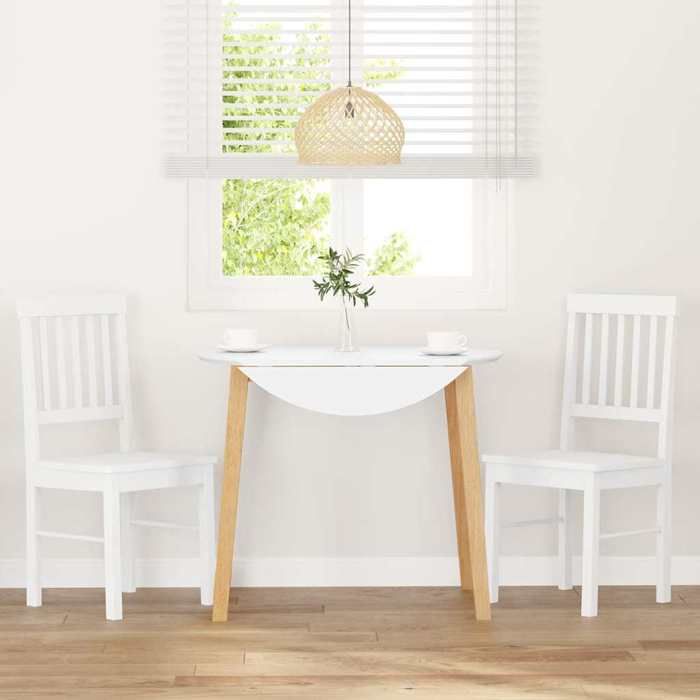 Chaises de salle à manger scandinaves - vidaxl - Lot de 2 - Blanc - Bois massif - 42.5x44.5x90 cm - Capacité 110 kg