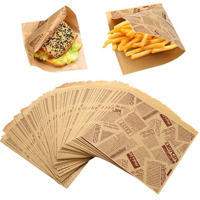 Wanma Hamburgerpapier - Ölfestes Lebensmittel-Verpackungspapier - 900 Blatt Wanma Hamburgerpapier - Ölfestes Lebensmittel-Verpackungspapier - 900 Blatt