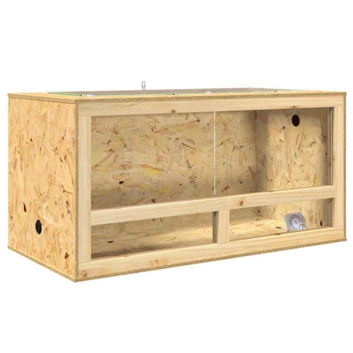 Terrarium vidaXL 100 x 50 x 50 cm – OSB, Marron - vue 2