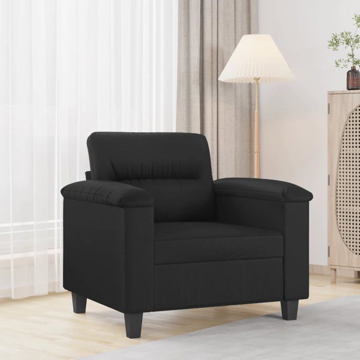 Promo 2026Fauteuil 90x77x80 cm - Chaise de canapé Noir 60 cm Similicuir 9091