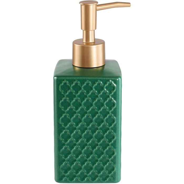 Distributeur de savon vert avec pompe céramique et plastique adapté cuisine et salle de bain pour liquide vaisselle