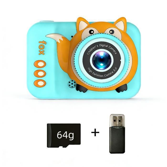 Appareil Photo pour Enfants - 2 pouces - 20 MP - Plusieurs filtres et autocollants - Antichoc - Jouet Fille 3 4 5 6 Ans - Vert