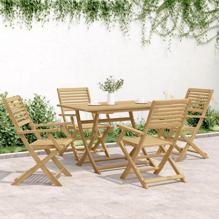 NEUF®Meuble de Siège - BESTMEUBLE - Chaises pliables de jardin - lot de 4 - bois massif dacacia - 54 5x61 5x86 5cm FR8606868