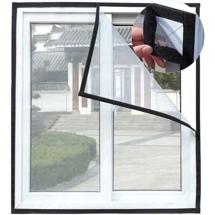 Filet de protection pour chat - PZCC - Moustiquaire autocollante - Maille ajustable - 130x150 cm - Transparente
