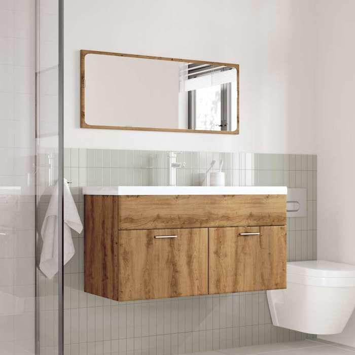 Meuble de salle de bain en 3 pcs - ARMOIRE/COLONNE WC - bois dingénierie 90x38.5x46 cm L4882