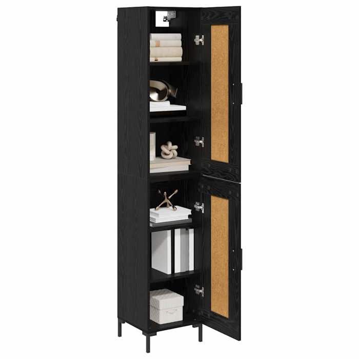 Vaisselier de cuisine - Noir - Haut Armoire - SWEETY - avec rangement - Chêne noir 345x34x180cm - Bois dingénierie LH1618490