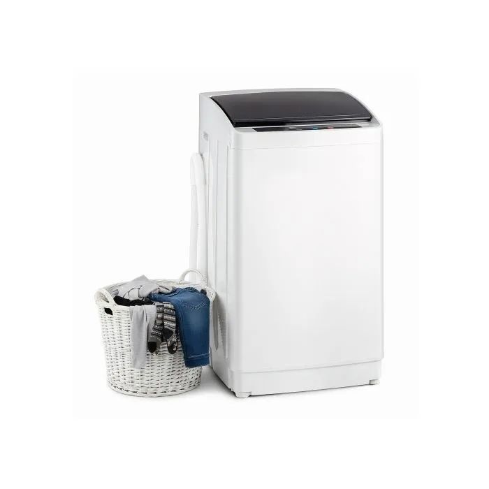 Lave-linge top - ALIGHTUP - 5KG - Eco - 400W - Intensif - Rapide Trs Faible conso - Gris clair