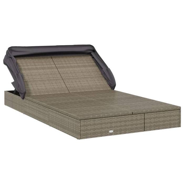 Gris Siège de jardin - Transat 2 places - avec toit pliable gris 213x118x97 cm C5967