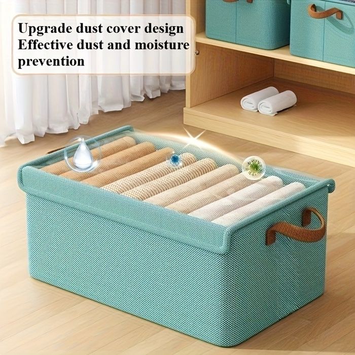[Ensemble de rangement pliable 4 pièces] Boîtes de rangement pliables pour dressing — Tissu en polyuréthane