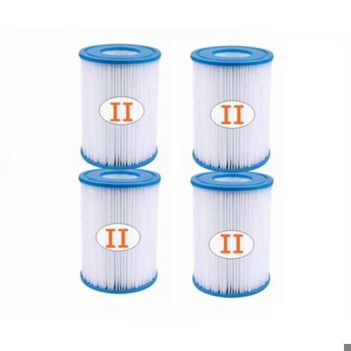 Lot de 4 cartouches filtrantes pour piscine de type II - Pour filtre de type II - Pour 58094