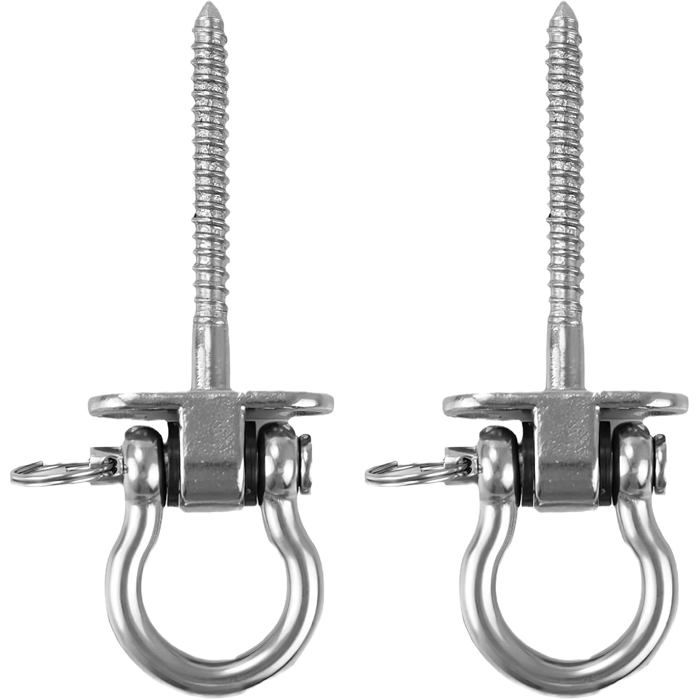 2 Crochet de balançoire Acier inoxydable 304 Rotation 180° Charge 680 kg Pour poutres bois hamac chaise .
