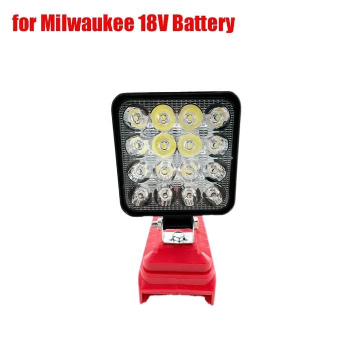 Pour LED lampe de travail pour Milwaukee 18V Li-ion batterie lumière de secours Portable lampe de poche projecteurs éclairage-3 Inch