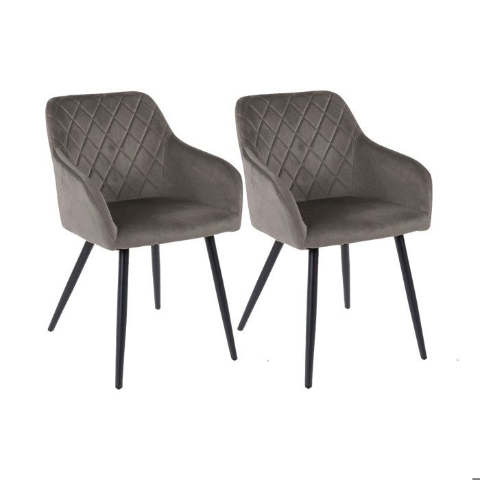Lot de 2 chaises 59x56x82 cm en velours gris - VELVET