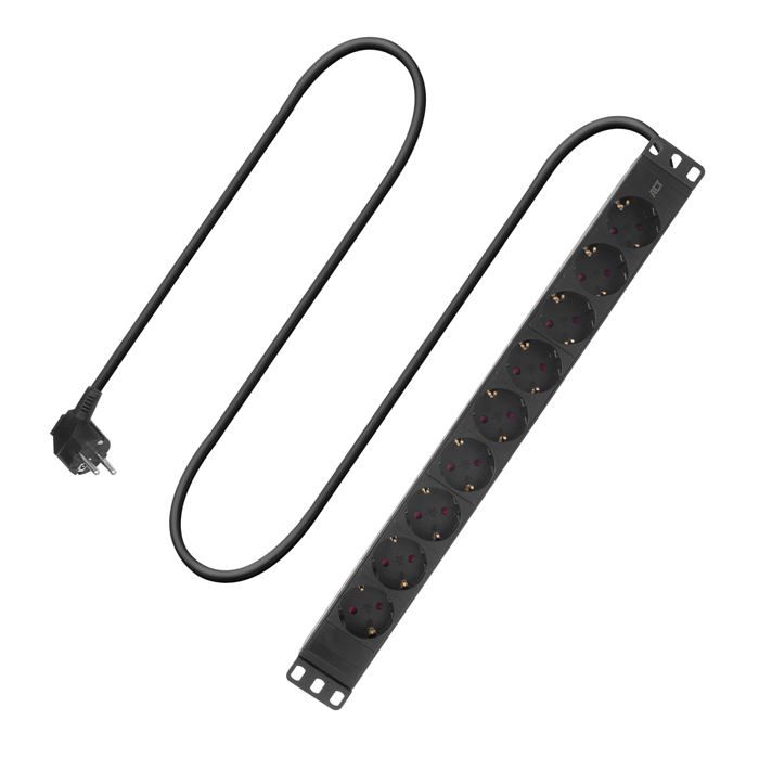 ACT PD3002 - Bloc multiprise 9 Compartiments 16 A/4000 W pour Rack de Serveur 19 PDU multiprise Montage Mural Câble 3 m - vue 1