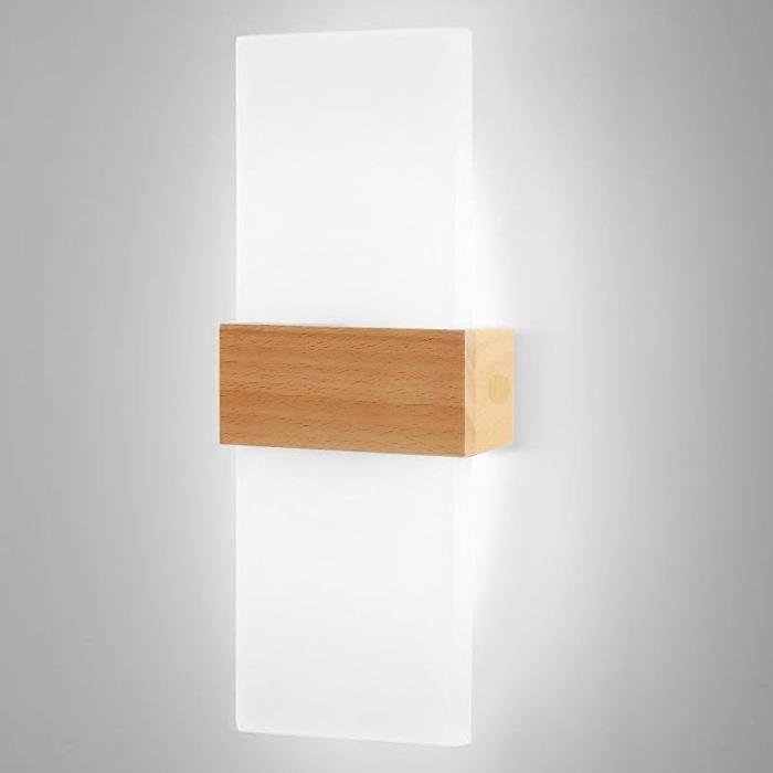 Applique murale up‑down LED intérieure beige‑ton 12 W à lumière froide 6500K modèle moderne une unité.