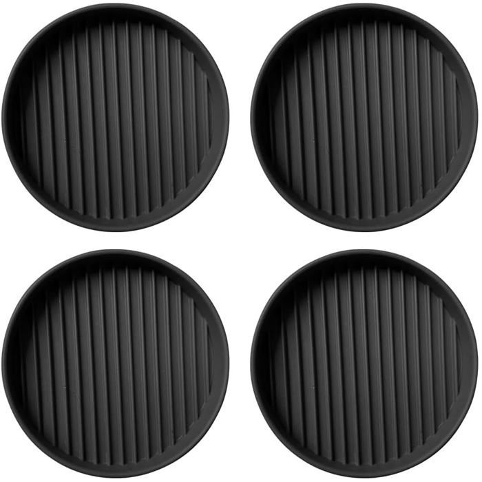 4 Pièces Patins pour Meubles 6cm Noir Rond Patin Antidérapant en Caoutchouc pour Meubles pour Lit Armoire Canapé Chaise Table