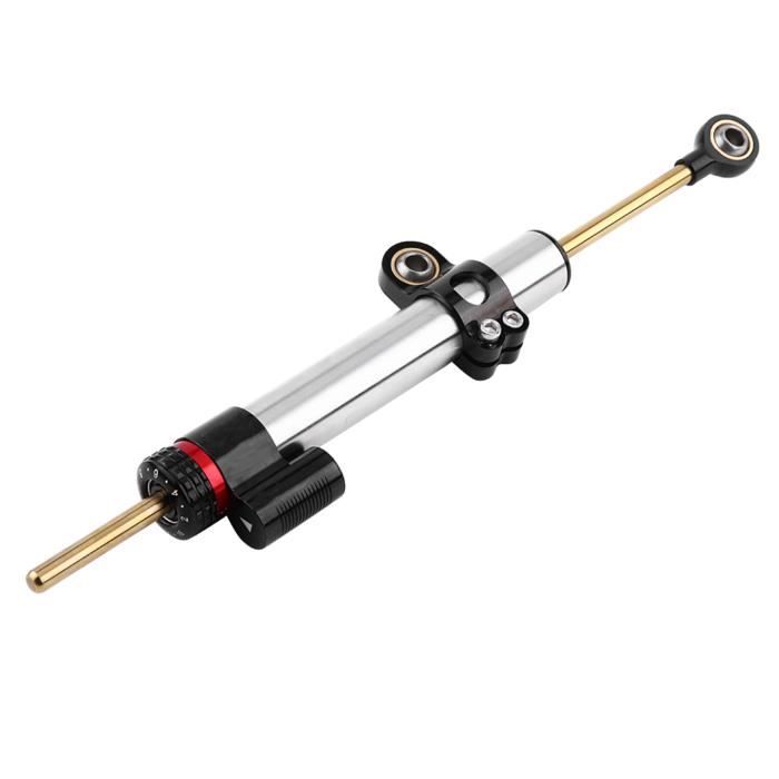 Akozon amortisseur de direction en aluminium Stabilisateur damortisseur de direction de moto universel en aluminium pour Yamaha