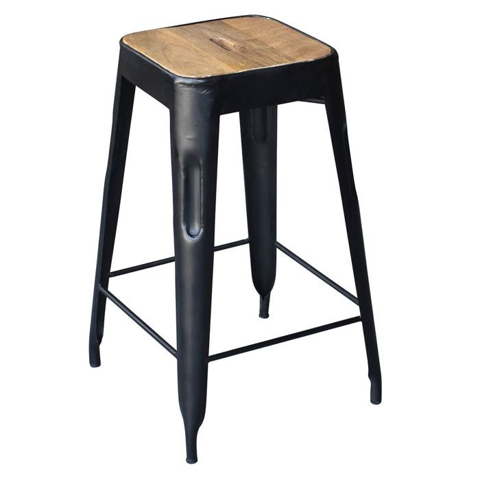 STEVE - Tabouret Industriel Bois et Acier H64cm STEVE - Tabouret Industriel Bois et Acier H64cm