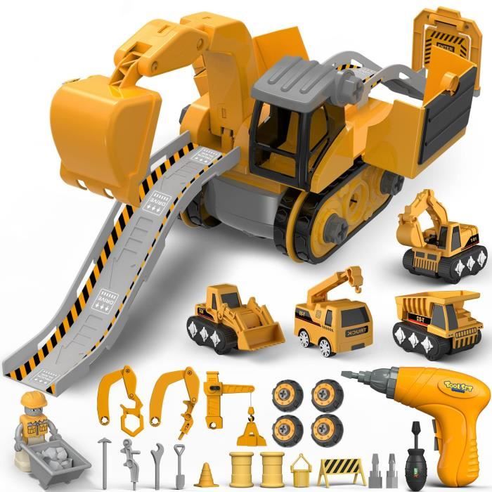 Funmo Pelleteuse Jouet Enfant – Lumière & Sons – Camion Chantier Télécommandé – 3/7 Ans