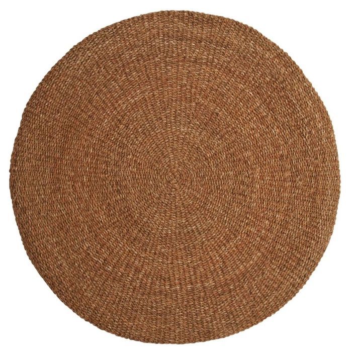 Tapis Rond En Jonc De Mer Naturel Marron