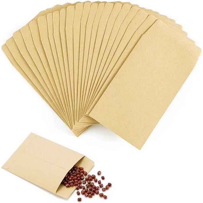 Sunjun 100 Pcs Sachet Kraft Petit Format Sachet Kraft Pochette Papier