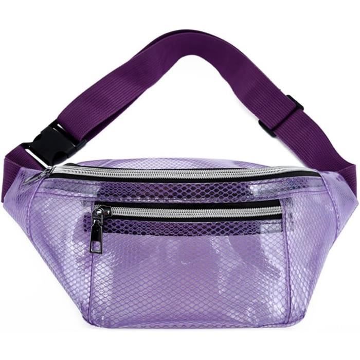 Sac banane - AVIZAR - Sport Multipoches Zippées - Bandes réfléchissantes - Réglable - Rose Rose